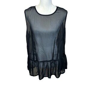 Kische blouse, size 1X, sheer, sleeveless, hidden buttons, summer, vacation